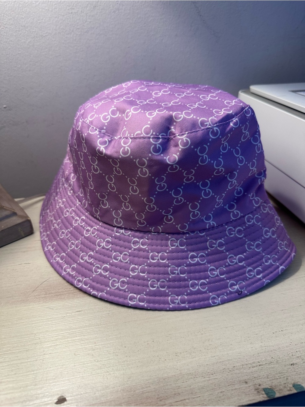 Purple Monogram Bucket Hat Y2K Streetwear - Picture 3 of 4